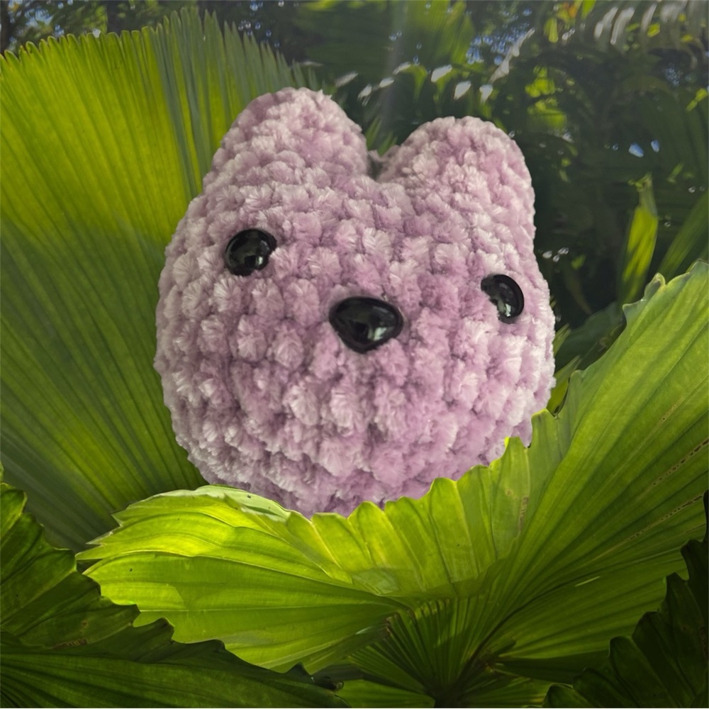 Plush Purple Small Bunny Head